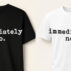 immediately / no. T-Shirt
